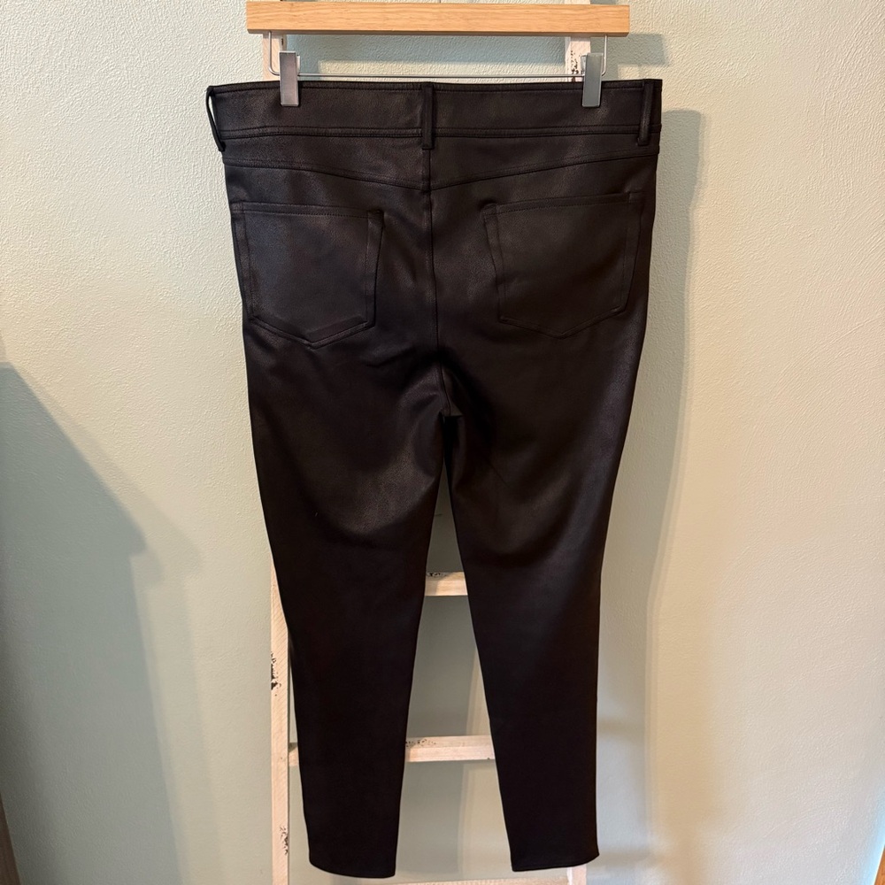 NYDJ Sculpt-Her Faux Leather Sheen Skinny Black Pants Women Size 12 - Picture 5 of 12